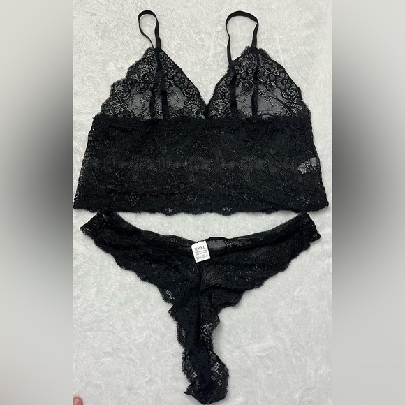 SOLY HUX NEW(in bag) Women's Satin 4p Lace Lingerie Sleepwear w/Robe valentines - Picture 5 of 14